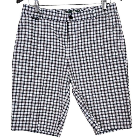Lauren Ralph Lauren Pants - Lauren Ralph Lauren Active Bermuda Shorts Black, White & Red Plaid Size 6